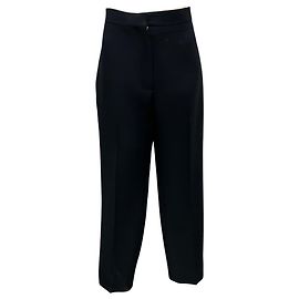 Pantaloni neri in lana e seta Christian Dior Nero