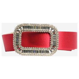 Roger Vivier Cinto de cetim rosa com fivela cravejada de pedras Rosa