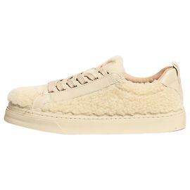 Chloé Baskets Lauren en shearling beige clair - taille EU 38 Beige