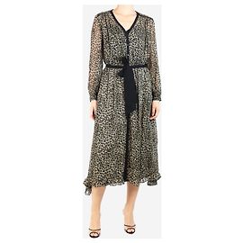 The Kooples Vestido midi de estampado de leopardo - talla UK 8 Otro