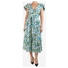 Alice by Temperley Vestido envolvente Florrie verde y blanco - talla UK 8 Verde