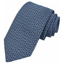 Hermès-Hermes Navy Silk Cravat-Navy blue