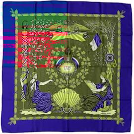 Hermès-Hermes Carré 90 Scarf-Red,Blue,Yellow