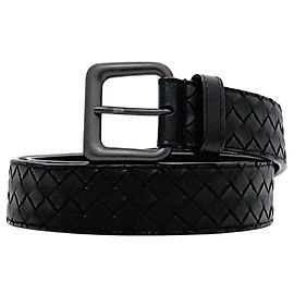 Cinturón de cuero negro Bottega Veneta Negro