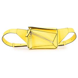 LOEWE Mini Bumbag Puzzle em Couro de Bezerro Amarelo Amarelo