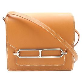 Bolso Roulis Mini Veau Marrón Hermès Castaño Caramelo