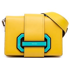 Prada Bolsa de Couro Amarela City Plex Ribbon Amarelo