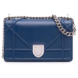 Dior-Dior Blue Mini Lambskin Diorama Flap-Blue