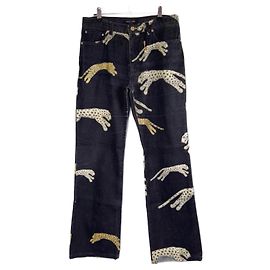 Roberto Cavalli Jeans vintage Cavalli con estampado animal de leopardo y tigre Negro