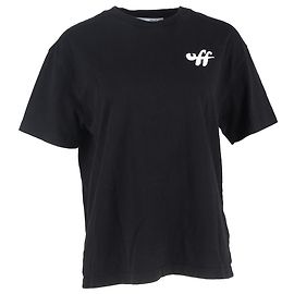 Off White T-shirt in cotone nero con stampa logo Zebra Off-White Nero