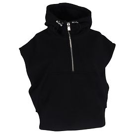Halbzip-Hoodie mit kurzen Ärmeln aus schwarzer Baumwolle von Givenchy Schwarz