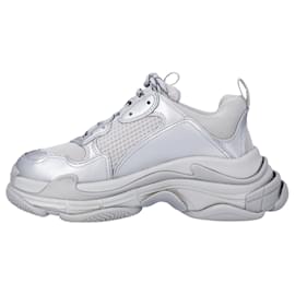 Balenciaga-Tênis Balenciaga Triple S 'Prata Metálico'-Prata,Metálico