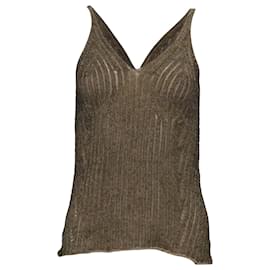 Chloé Stricktop aus beigem Baumwollstroh Beige