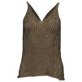 Top de punto de paja en algodón beige Chloé Beige