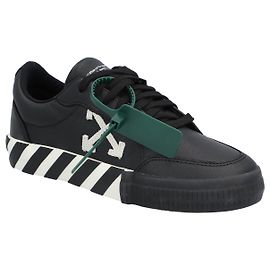 Off White OFF-WHITE Basse Vulcanisée Cuir Noir Blanc Noir