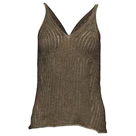 Chloé Stricktop aus beigem Baumwollstroh Beige