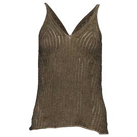 Top de punto de paja en algodón beige Chloé Beige