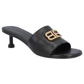 Balenciaga Groupie Leder-Mules Schwarz