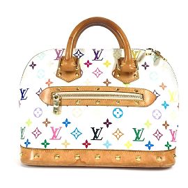 Louis Vuitton Monogram Multicolore Alma Tote Bag Weiß