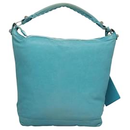 Balenciaga-BALENCIAGA The Giant Day Hand Bag Leather Blue 173081 Auth 131376-Blue