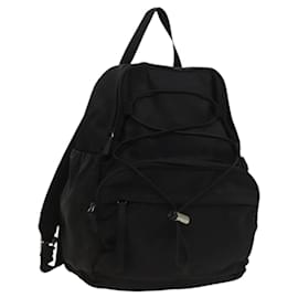 PRADA Backpack Nylon Black Silver Auth bs27459 Black Silvery