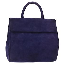 PRADA Sac à main Suède Violet Or Auth 132139 Doré Violet