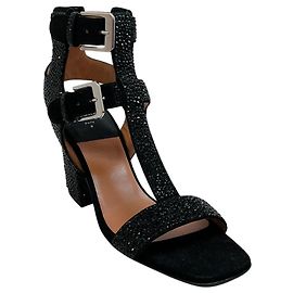 Laurence Dacade Black Strass Sandra Sandals Black