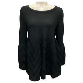 Alaïa Schwarzer ausgestellter Stretch-Strickpullover von Alaia Schwarz