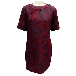 Robe Mini à Manches Courtes Navy / Bourgogne de la Collection Jason Wu Multicolore