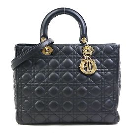 Christian Dior Black Leather Handbag Black
