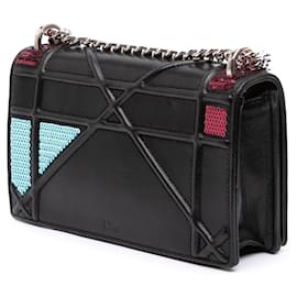 Dior-Dior Black Mini Lambskin Sequin Diorama Flap-Black