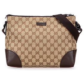 Bolsa transversal em lona GG marrom Gucci Marrom