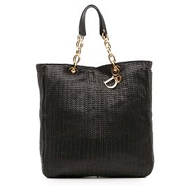 Dior Preto Grande Tote de Compras Lady Dior Soft em Couro de Cordeiro Preto