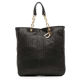 Dior-Dior Black Large Woven Lambskin Lady Dior Soft Shopping Tote-Black