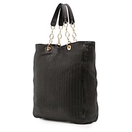 Dior-Dior Black Large Woven Lambskin Lady Dior Soft Shopping Tote-Black