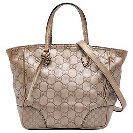 Bolsa de ombro Bree Guccissima pequena em ouro da Gucci Dourado