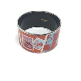 Hermès-Hermès TGM Enamel Cloisonné Bangle for Men-Orange