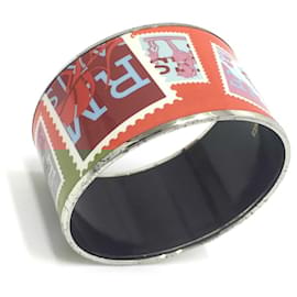 Hermès-Hermès TGM Enamel Cloisonné Bangle for Men-Orange