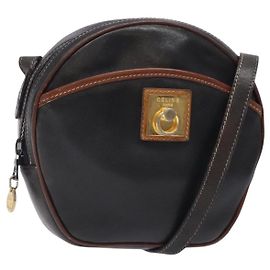 Céline Bolsa de Ombro CELINE em Couro Preto e Ouro Auth bs28139 Preto Dourado