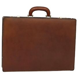 LOEWE Anagram Attache Borsa a Mano Pelle Nera Oro Auth bs28297 Nero D'oro