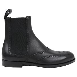 Botas de tornozelo de couro x tecido com elástico Bottega Veneta pretas no tamanho 39 Preto
