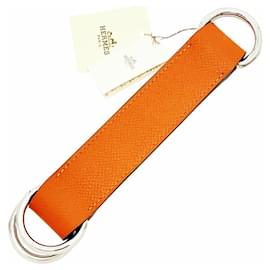 Hermès-Ceinture en soie Hermès Romance en cuir Epsom-Orange