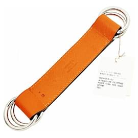 Hermès-Ceinture en soie Hermès Romance en cuir Epsom-Orange