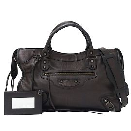 Balenciaga Classic Medium City Leder Tasche Dunkelbraun
