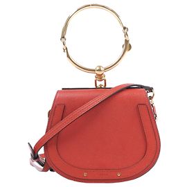 Chloé Borsa a spalla in pelle CHLOE Nile Bracelet Small 2Way rossa Beige