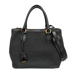 Prada LOGO JACQUARD 1BA172 Handbag Black