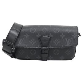 Tragbare Geldbörse Montsouris Monogram Eclipse von Louis Vuitton Schwarz