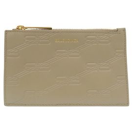 Balenciaga BB Monogram Coin Purse Beige