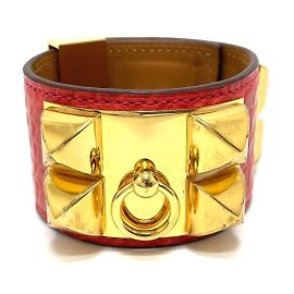 Hermès Collier de Chien Bangle-Armband Rot Andere