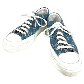 Tênis de denim Monogram Louis Vuitton Azul